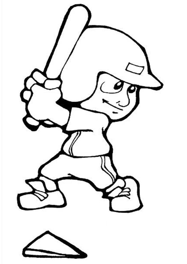 Baseballspiller Til Børn Tegninger til Farvelægning