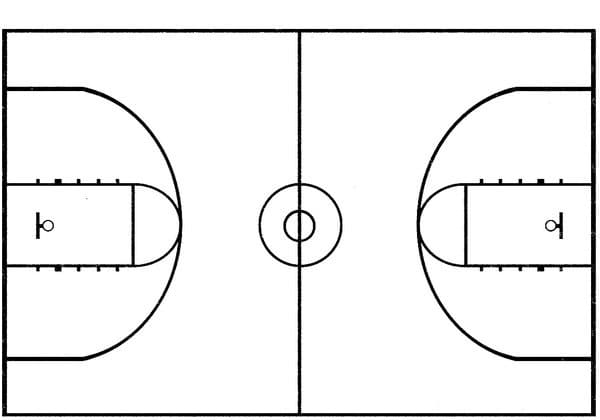 Basketball Bane Tegninger til Farvelægning