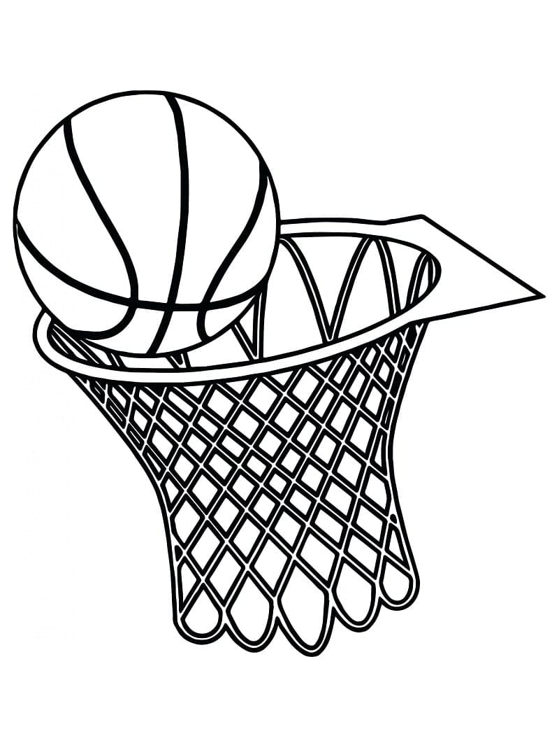 Basketball Bold Og Hoop Tegninger til Farvelægning