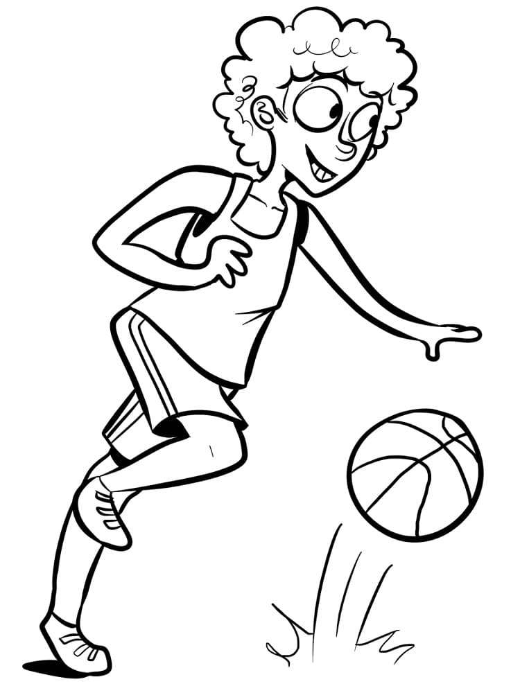 Basketball Pige Tegninger til Farvelægning