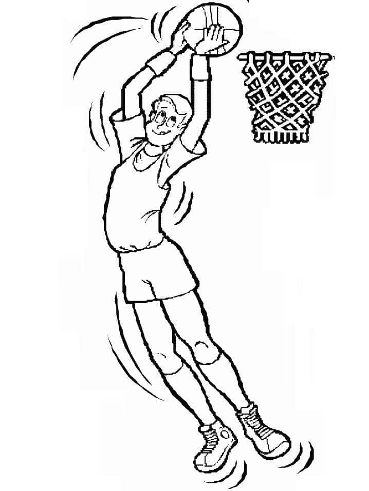Basketballspiller Hopper Tegninger til Farvelægning