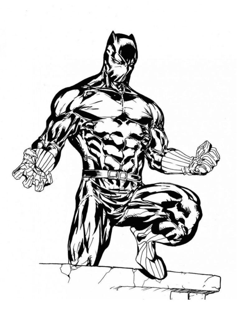 Black Panther Printbar Tegninger til Farvelægning