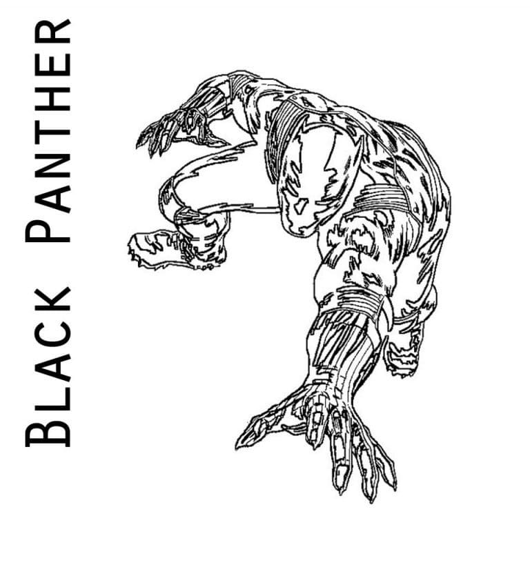 Black Panther til børn Tegninger til Farvelægning