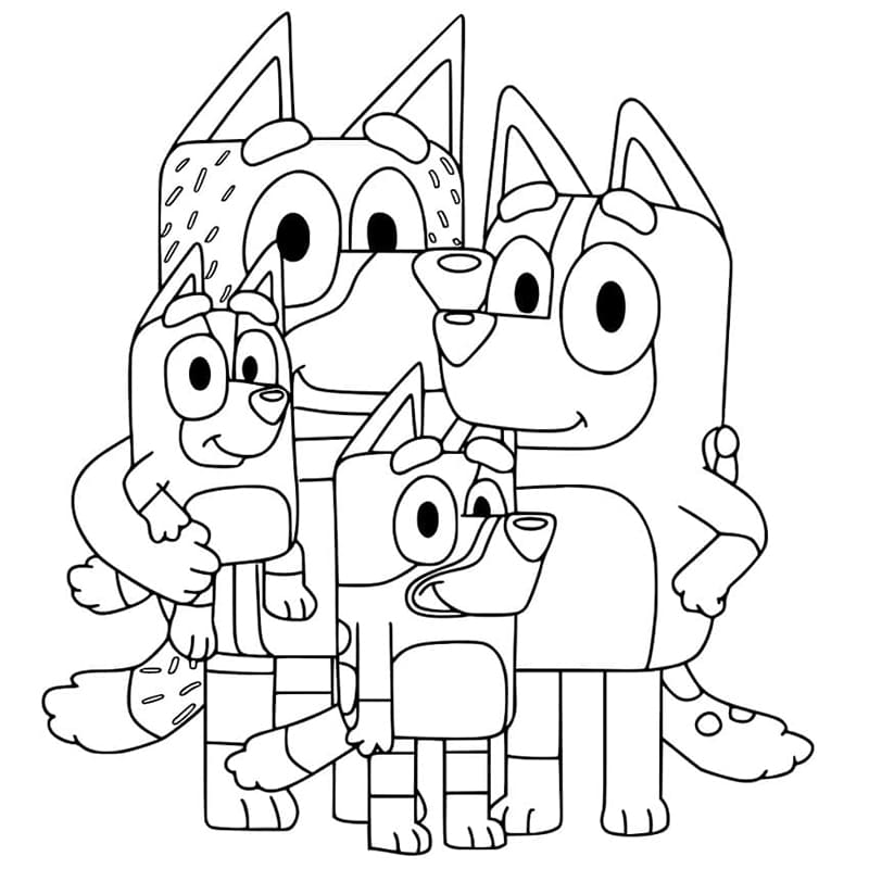 Blueys familie Tegninger til Farvelægning