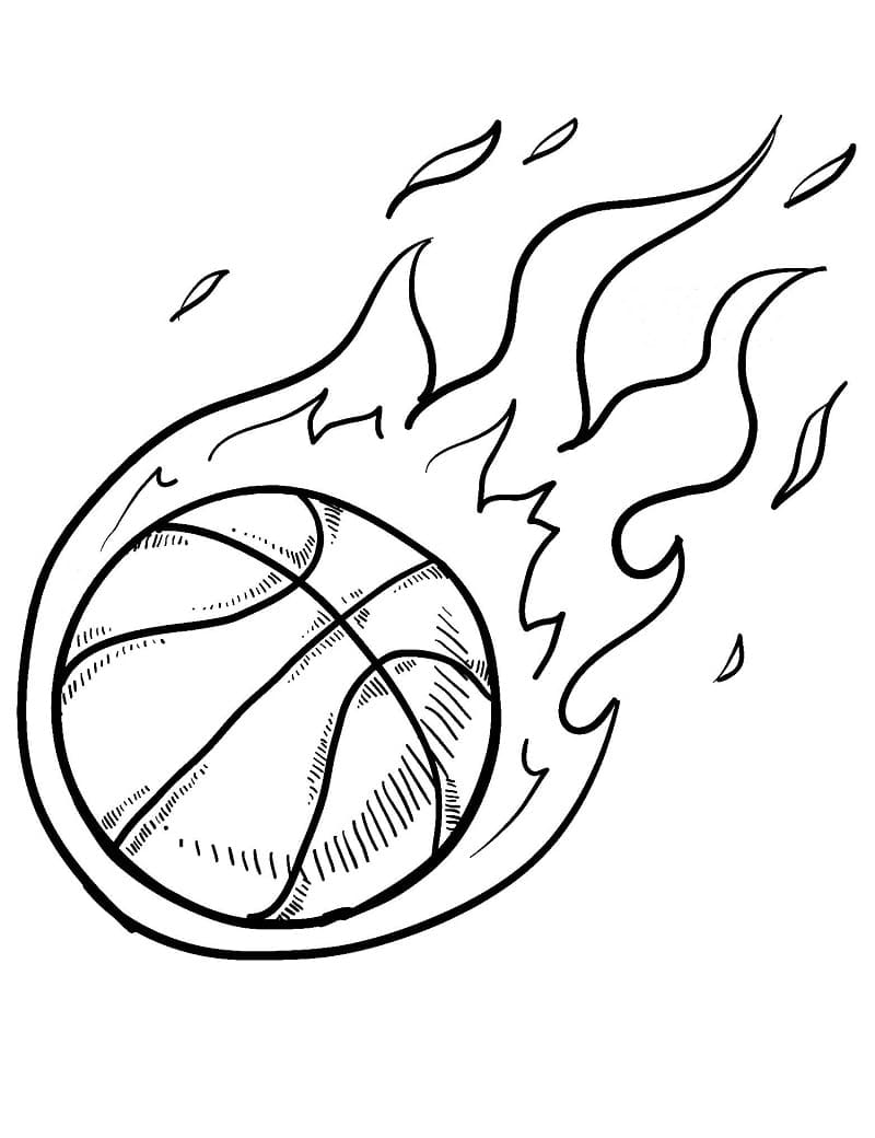 Brand Basketballbold Tegninger til Farvelægning
