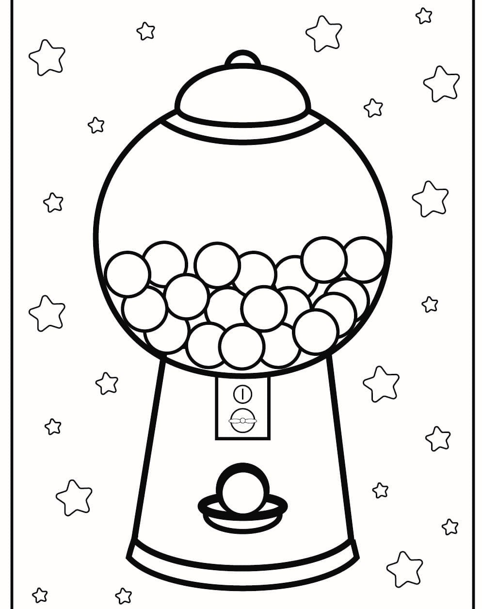 bubblegum-machine-coloring Tegninger til Farvelægning