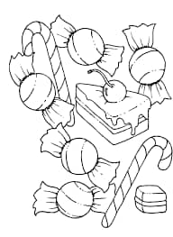 candies-and-cake-coloring Tegninger til Farvelægning