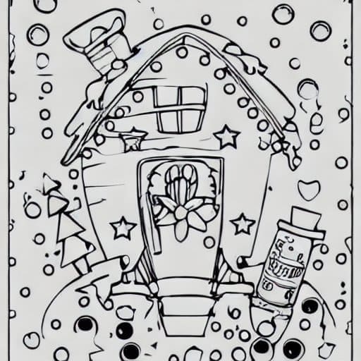candy-house-coloring Tegninger til Farvelægning