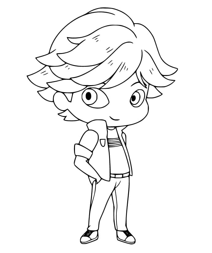 Chibi Adrien Agreste Tegninger til Farvelægning