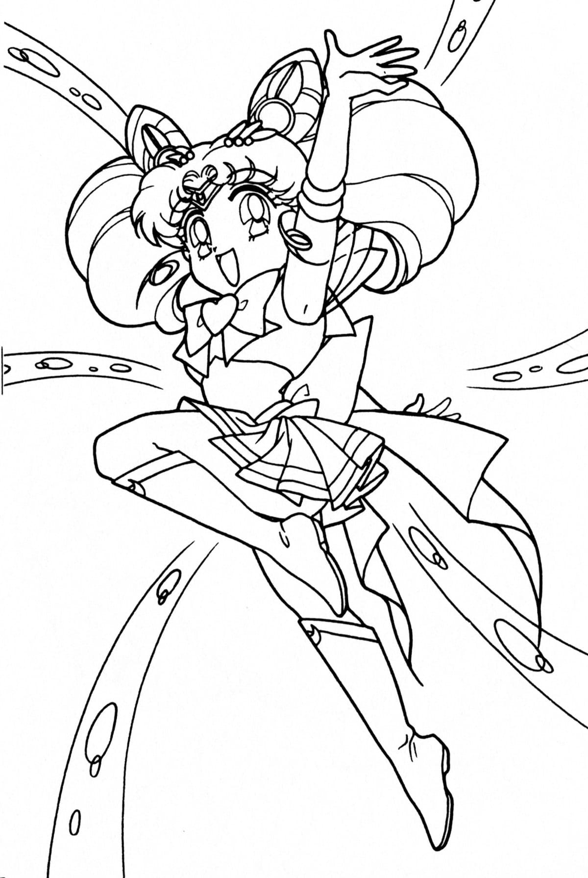 Chibiusa fra Sailor Moon Tegninger til Farvelægning