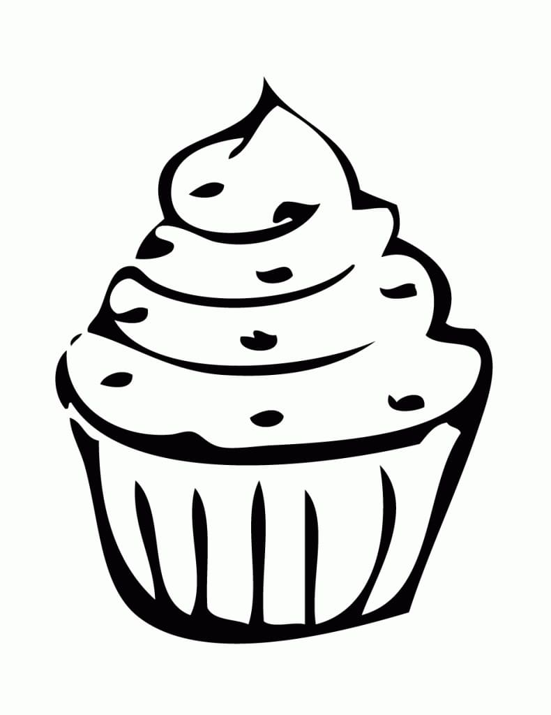 Cupcake gratis for børn Tegninger til Farvelægning