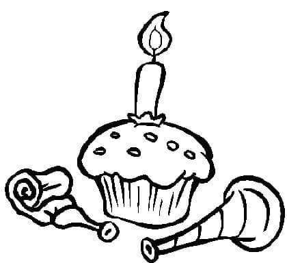 Cupcake til fødselsdag Tegninger til Farvelægning