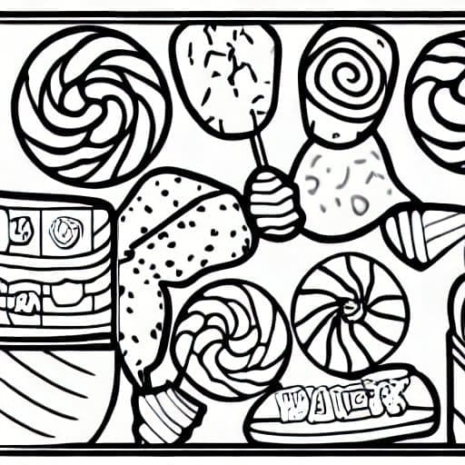 cute-candies-coloring Tegninger til Farvelægning