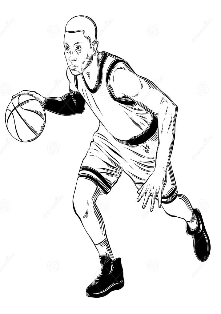 Dejlig Basketballspiller Tegninger til Farvelægning