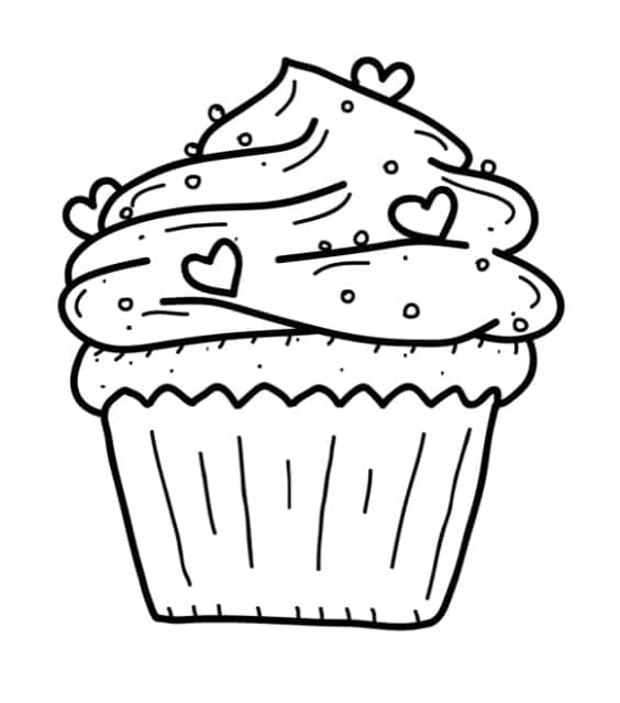 Dejlig Cupcake Tegninger til Farvelægning