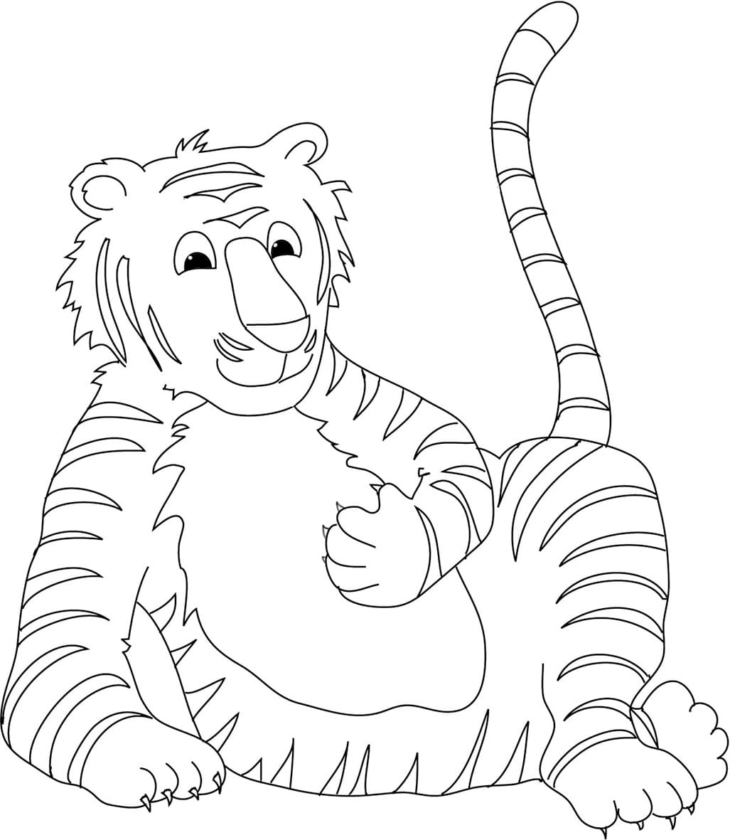 Dejlig Tiger Tegninger til Farvelægning