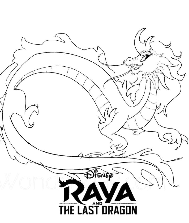 Disney Raya og den sidste drage Tegninger til Farvelægning