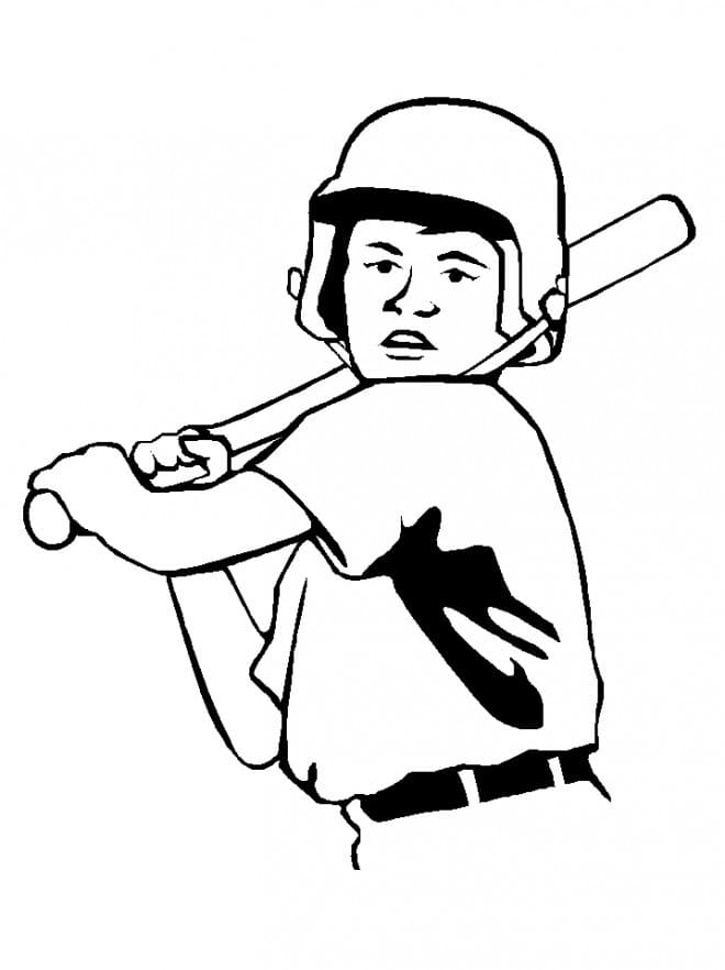 En Baseballspiller Tegninger til Farvelægning