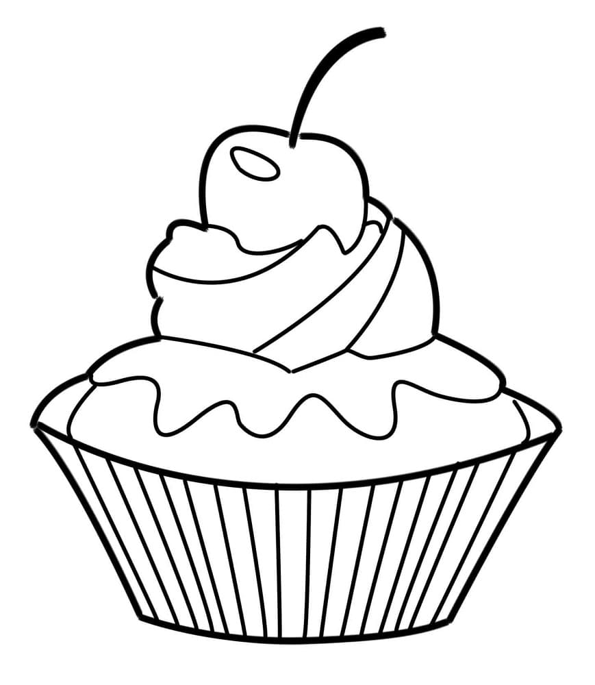 En cupcake printbar Tegninger til Farvelægning