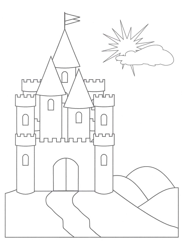 Enkelt slot Udskrivbart Tegninger til Farvelægning
