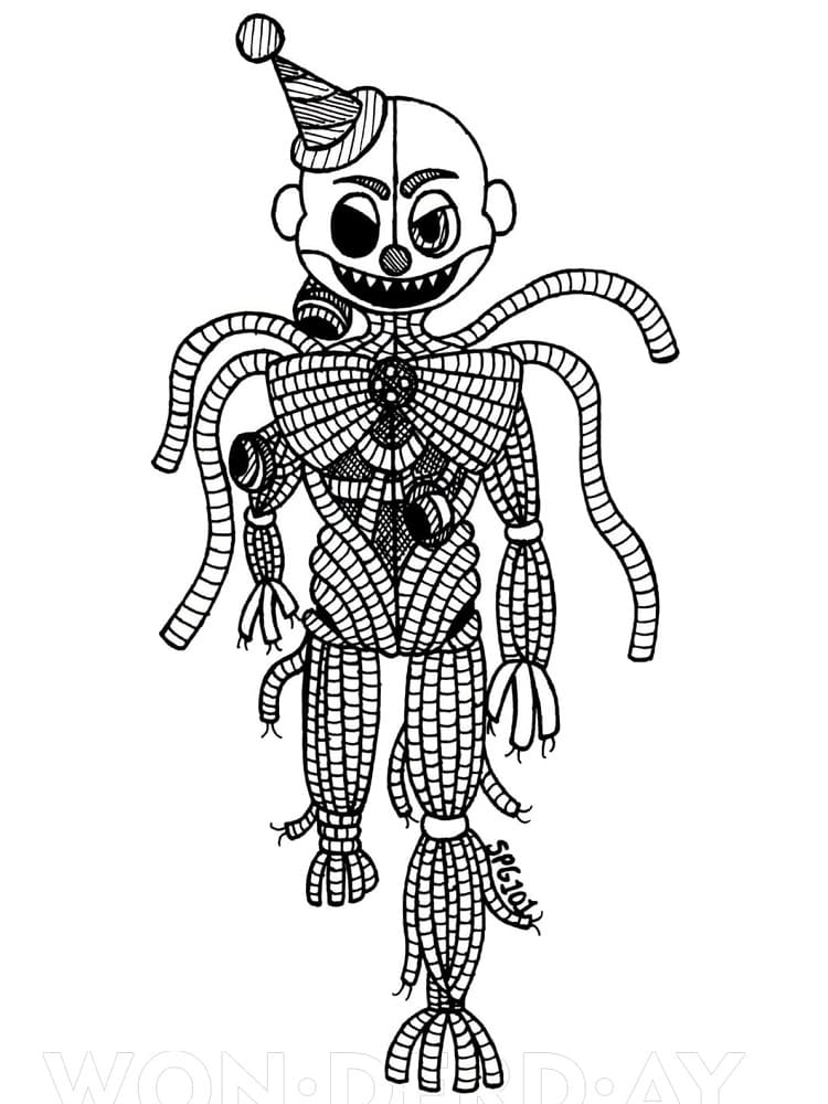 Ennard fra Five Nights at Freddy’s Tegninger til Farvelægning