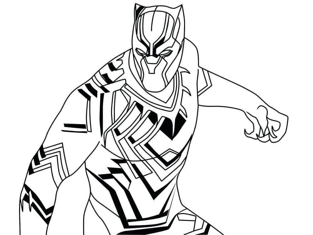 Fantastisk Black Panther gratis Tegninger til Farvelægning