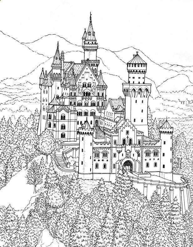 Fantastisk slot Tegninger til Farvelægning