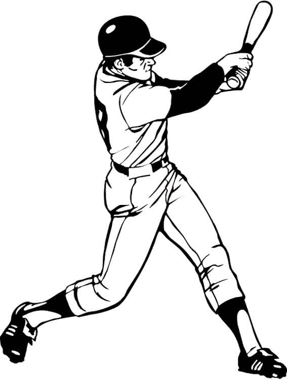 Fed Baseballspiller Tegninger til Farvelægning