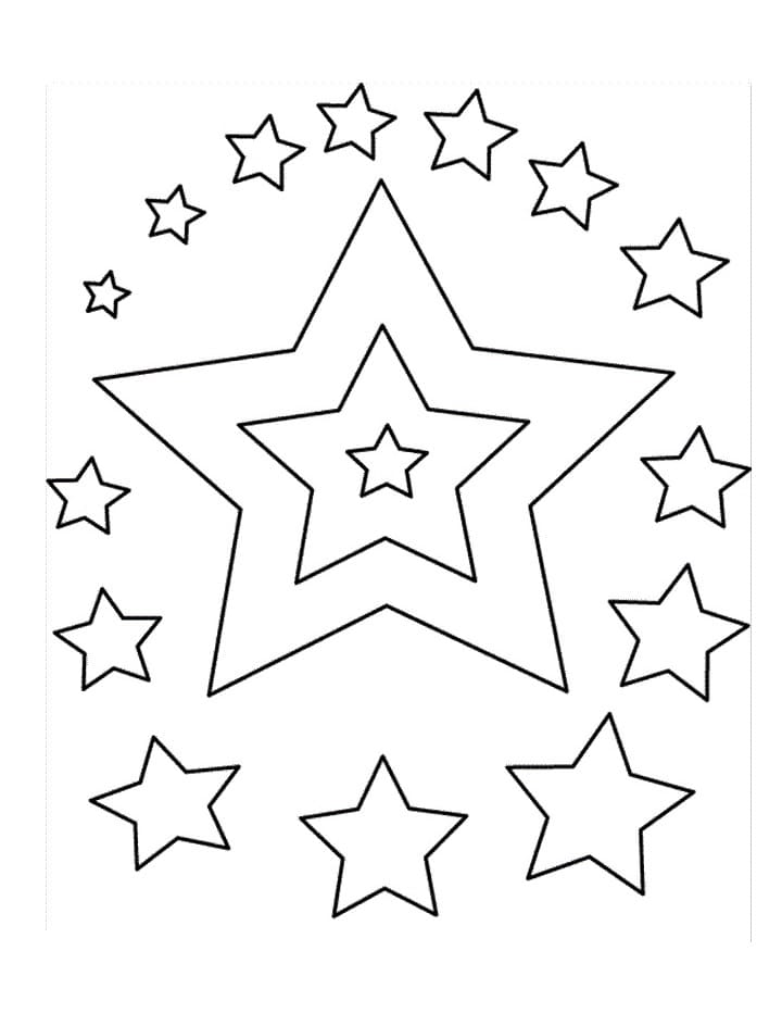 Fine Stjerner Tegninger til Farvelægning
