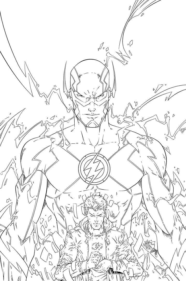 Flash i Justice League Tegninger til Farvelægning