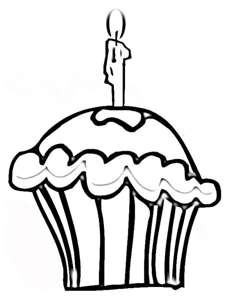 Fødselsdags Cupcake Tegninger til Farvelægning