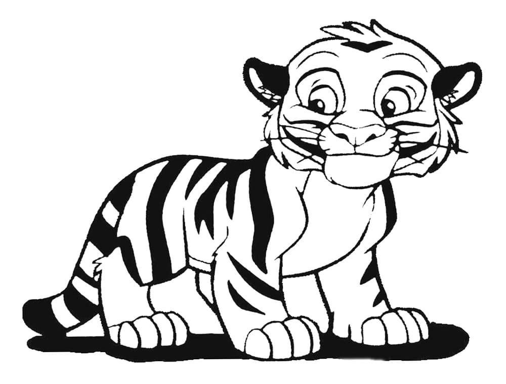 Glad Baby Tiger Tegninger til Farvelægning