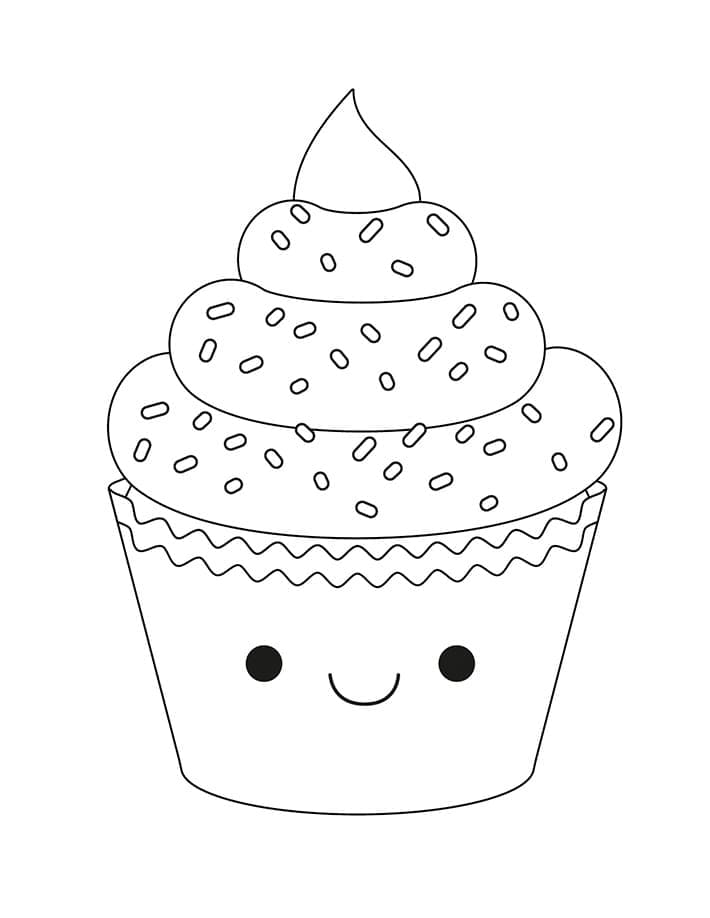 Glad Cupcake Tegninger til Farvelægning