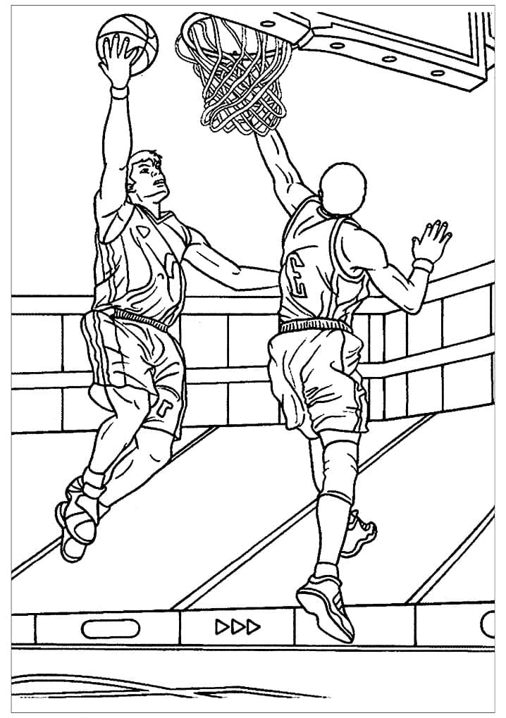 Gode To Basketballspillere Tegninger til Farvelægning