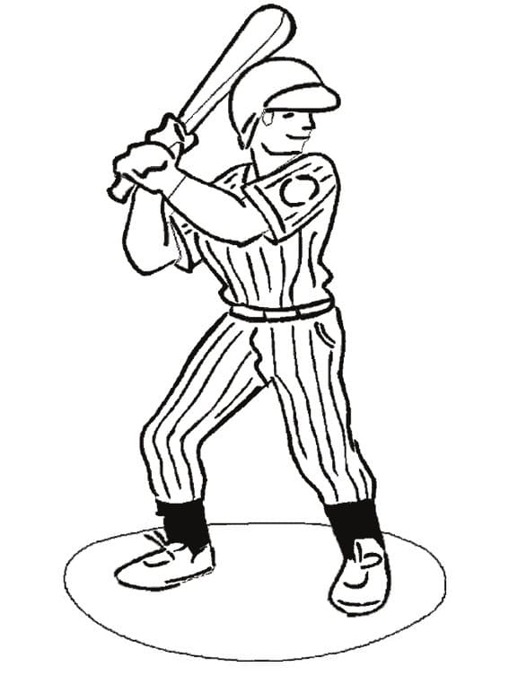 Gratis Baseballspiller Tegninger til Farvelægning