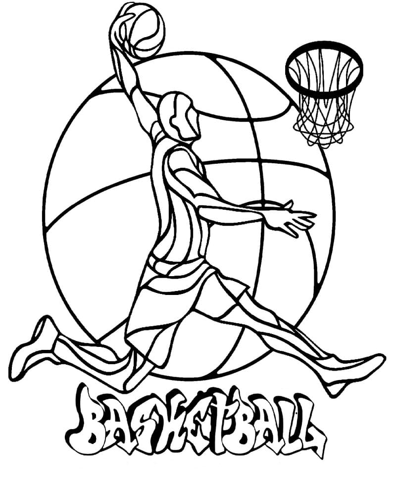 Gratis Basketball Tegninger til Farvelægning