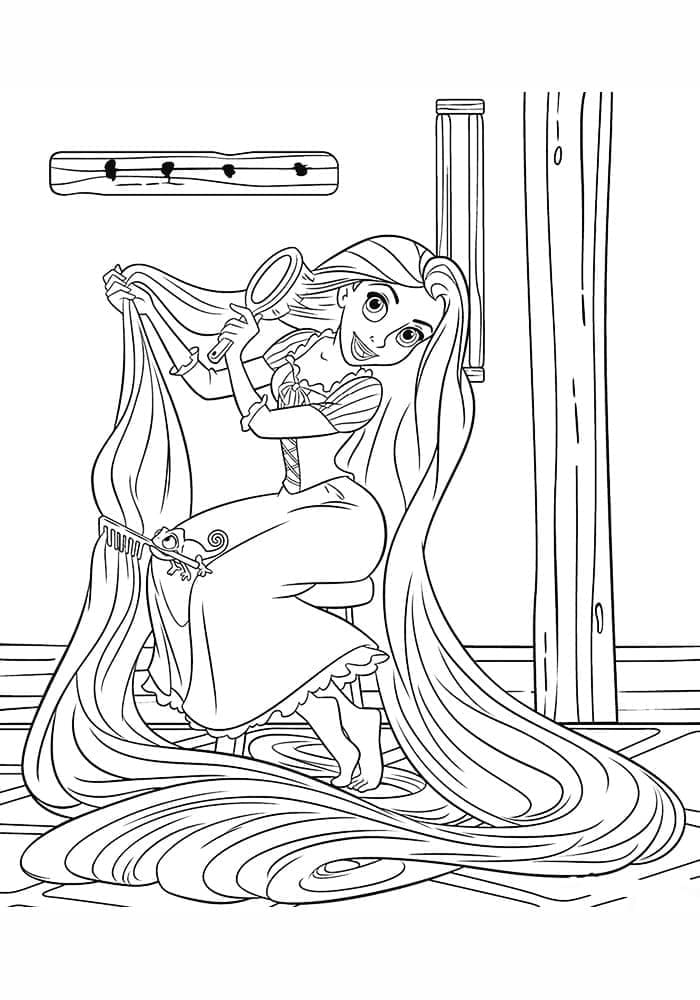 Gratis Printbar Prinsesse rapunzel Tegninger til Farvelægning
