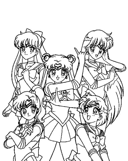 Gratis printbar Sailor Moon Tegninger til Farvelægning
