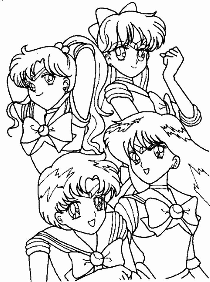 Gratis Sailor Moon Tegninger til Farvelægning