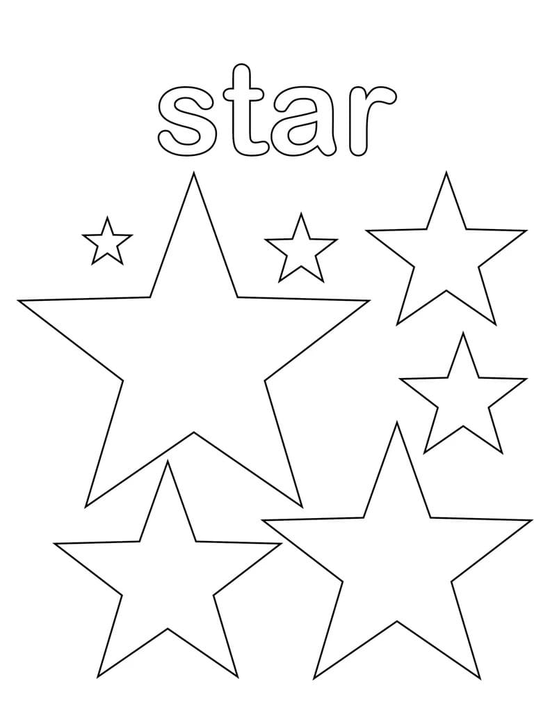 Gratis Stjerner Tegninger til Farvelægning