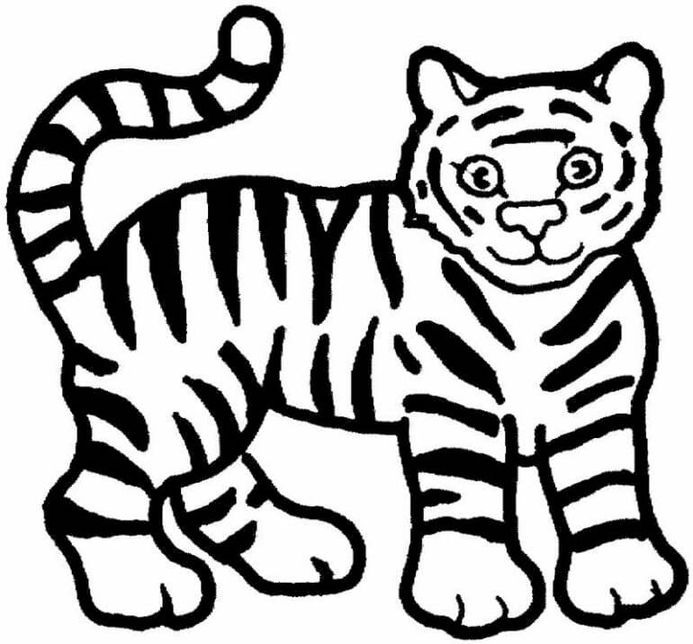 Gratis Tiger Tegninger til Farvelægning