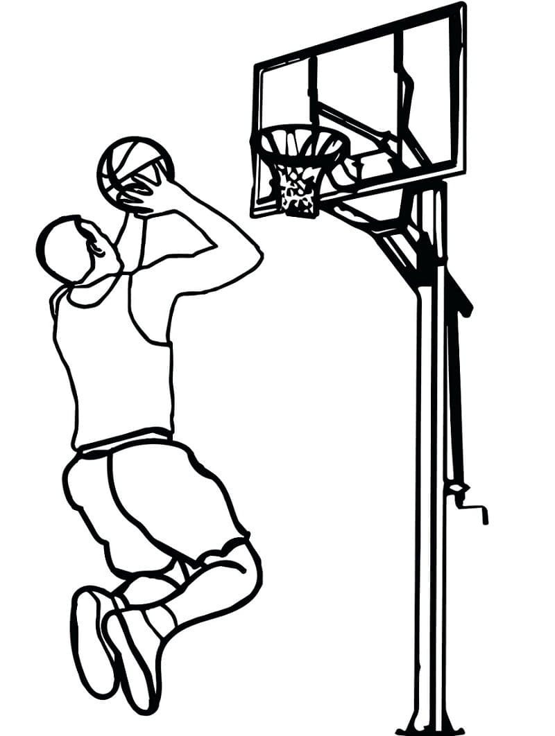 Grundlæggende Basketball Sport Tegninger til Farvelægning
