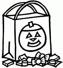halloween-candy-bag-coloring Tegninger til Farvelægning