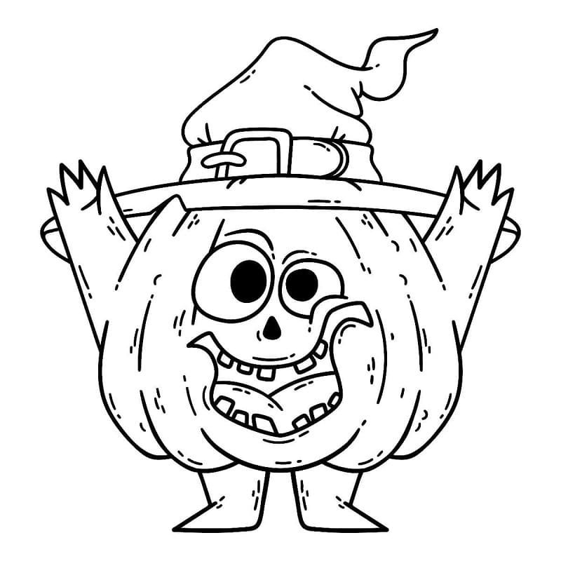 Halloween græskar monster Tegninger til Farvelægning