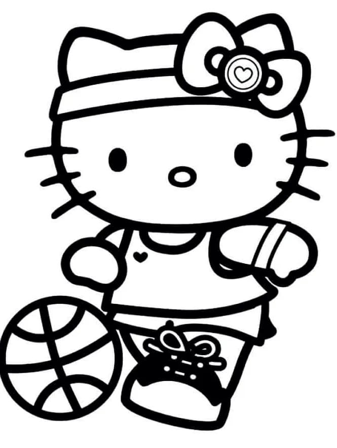Hello Kitty Spiller Basketball Tegninger til Farvelægning