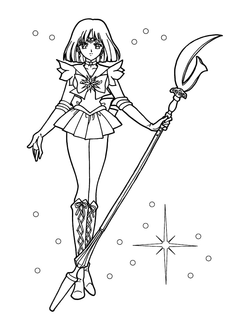Hotaru Tomoe Sailor Saturn Tegninger til Farvelægning