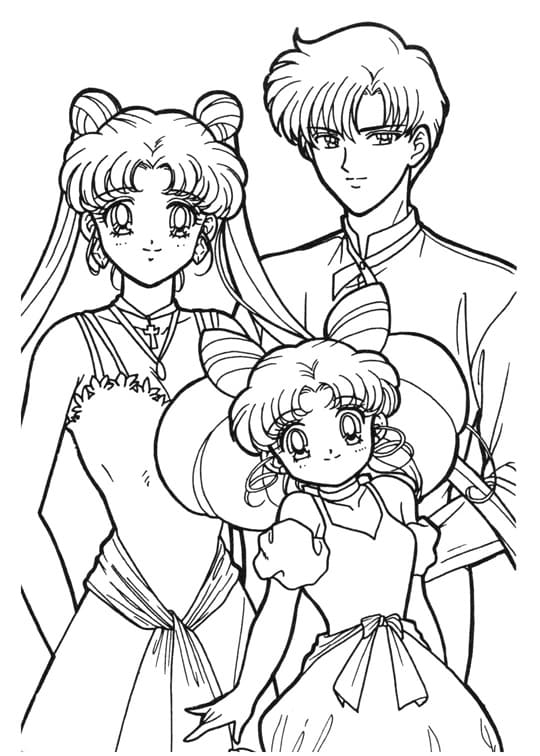 Karakterer fra Sailor Moon Tegninger til Farvelægning