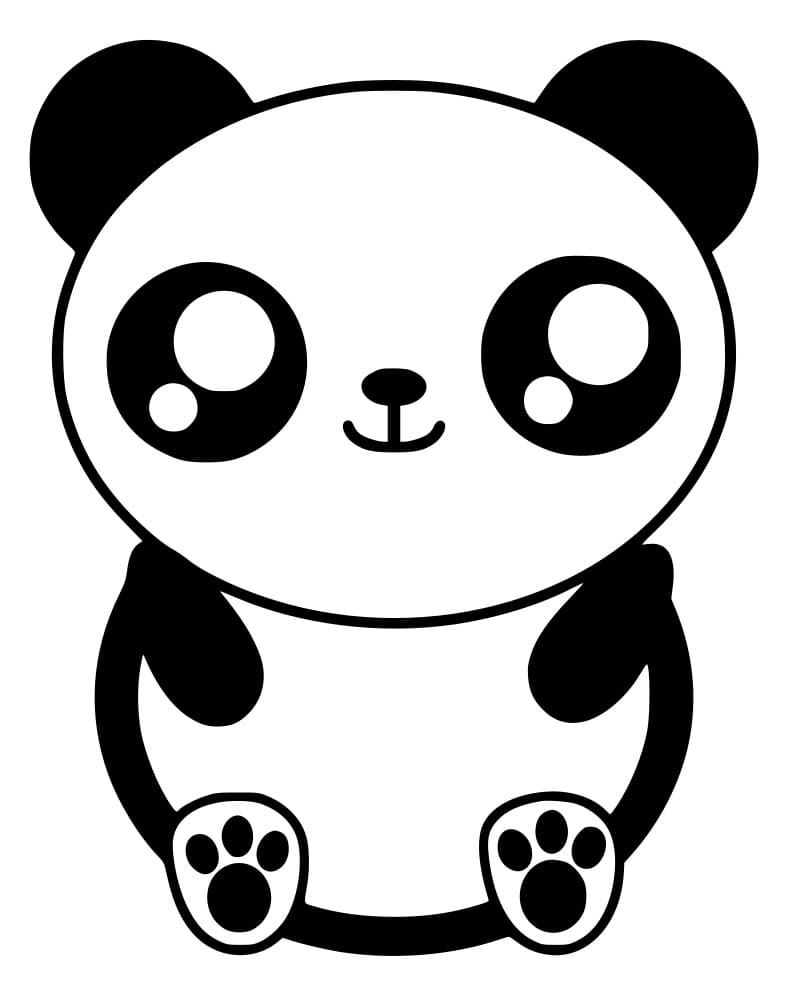 Kawaii Panda Tegninger til Farvelægning