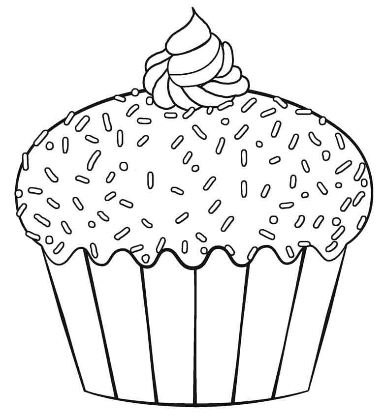 Lækker Cupcake printbar Tegninger til Farvelægning