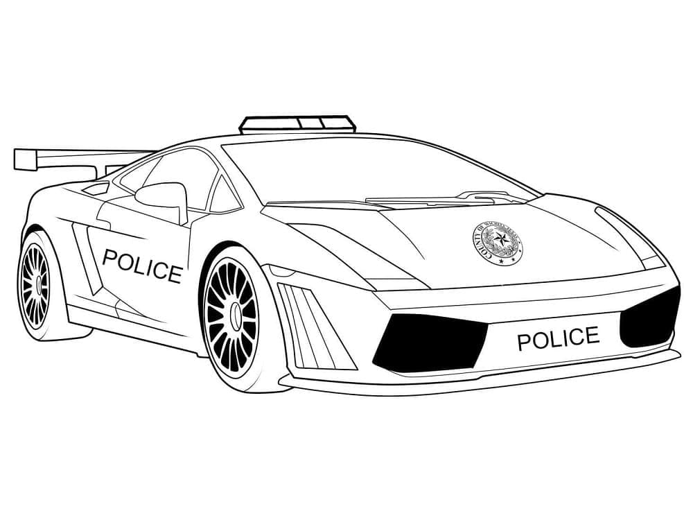 Lamborghini Politibil Tegninger til Farvelægning